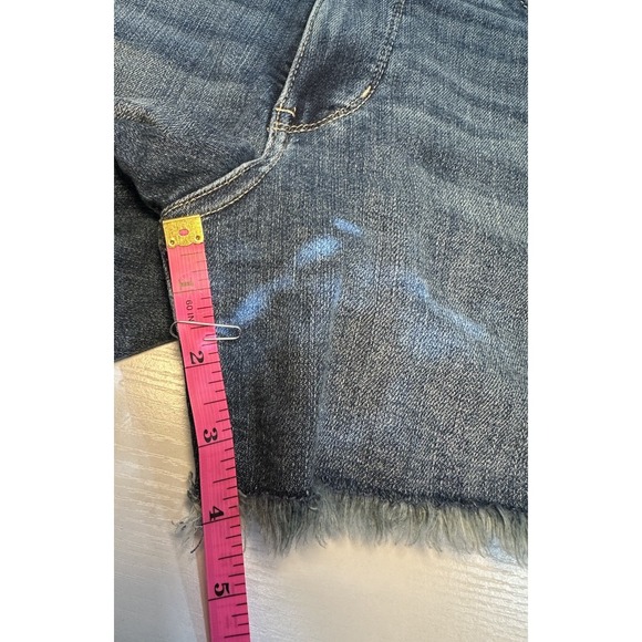 Judy Blue Denim Shorts Women's Size Medium Mid-Rise Cut-off Dark Wash Stretch - Picture 14 of 16